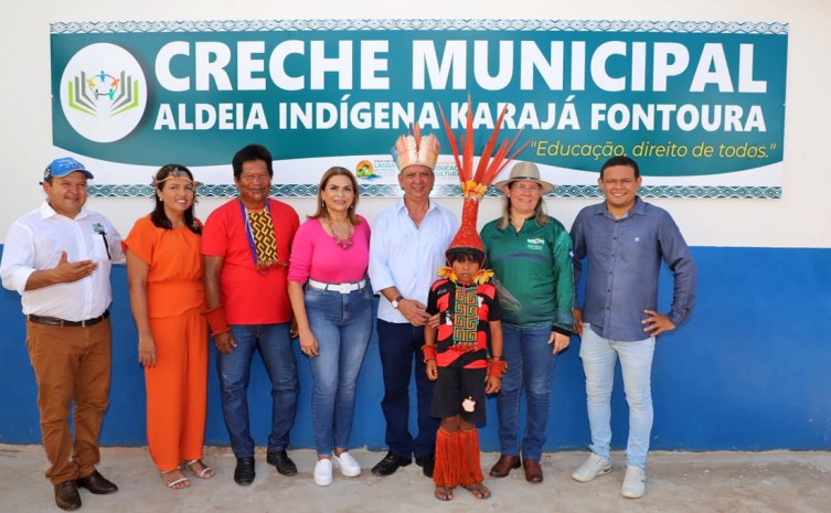 Governador em exercício prestigia inauguração de creche em aldeia indígena de Lagoa da Confusão