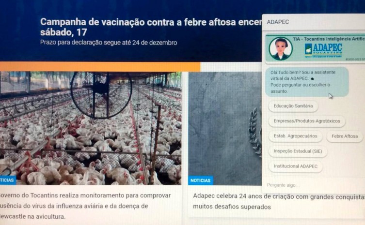 Implantada há 6 meses na Adapec, assistente virtual realizou 1.100 atendimentos com taxa de 98% de assertividade