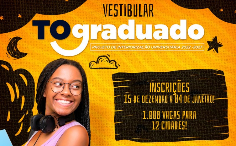 Inscrições abertas para o Vestibular TO Graduado da Unitins