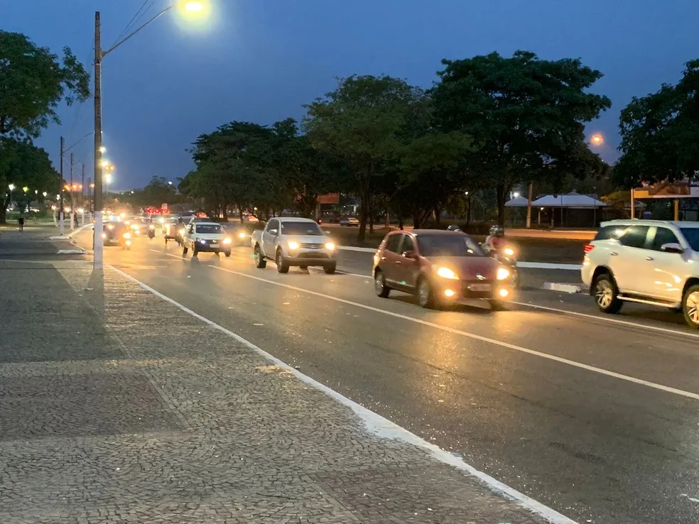 Trânsito no centro de Palmas durante o horário de pico — Foto: Otávio Frabetti/Divulgação