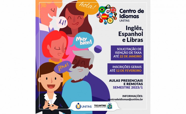 Centro de Idiomas da Unitins segue com inscrições abertas para mais de 800 vagas