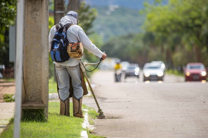Roçagem costal em canteiros - Fotógrafo:Luciana Pires/Secom Palmas